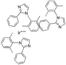 三[1-(2,6-二甲基苯基)-2-苯基-1H-咪唑]合铱(III), 914394-12-0, 结构式