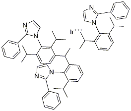 三[1-(2,6-二异丙基苯基)-2-苯基-1H-咪唑]合铱, 914394-25-5, 结构式