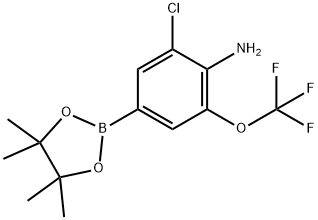 3-氯-5-(三氟甲氧基)-4-氨基苯硼酸频哪醇酯, 915402-37-8, 结构式
