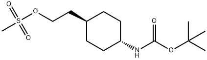 反式-2-[4-[(N-叔丁氧基羰基)氨基]环己基]乙基甲磺酸盐, 917342-28-0, 结构式