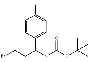 1-(BOC-氨基)-1-(4-氟苯基)-3-溴丙烷, 924817-75-4, 结构式