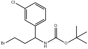 1-(BOC-氨基)-1-(3-氯苯基)-3-溴丙烷, 924817-77-6, 结构式