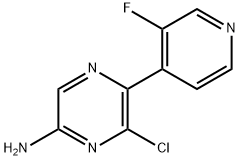 6-氯-5-(3-氟吡啶-4-基)吡嗪-2-胺, 925678-04-2, 结构式