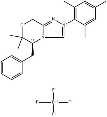 (S)-5-芐基-2-均三甲苯基-6,6-二甲基-6,8-二氫-5H-[1,2,4]三氮唑并[3,4-C][1,4]噁嗪-2-四氟硼酸鎓鹽, 925706-40-7, 結(jié)構(gòu)式