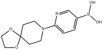 (6-(1,4-二噁烷-8-氮杂螺环并[4.5]癸烷-8-基)吡啶-3-基)硼酸, 928160-90-1, 结构式