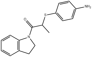 2-((4-氨基苯基)硫代)-1-(吲哚啉-1-基)丙-1-酮, 931292-65-8, 结构式