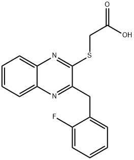 2-[3-[(2-氟苯基)甲基]喹喔啉-2-基]硫基乙酸, 931357-85-6, 结构式