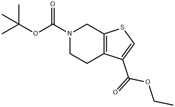 6-N-BOC-4,5,6,7-四氢噻吩并[2,3-C]吡啶-3-甲酸乙酯, 936497-88-0, 结构式