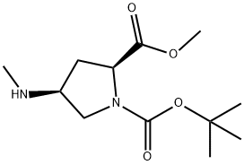 (2S,4S)-4-(甲基氨基)-1,2-吡咯烷二羧酸 1-叔丁酯 2-甲酯, 937799-61-6, 结构式