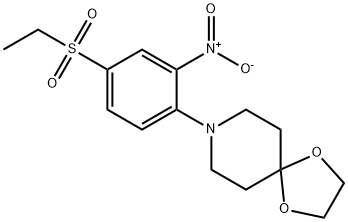 8-(4-(乙基磺酰基)-2-硝基苯基)-1,4-二噁烷-8-氮杂螺环并[4.5]癸烷, 942474-61-5, 结构式