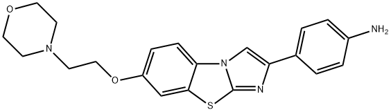 7-[2-(吗啉基-4-基)乙氧基]-2-(4-氨基苯基)咪唑并[2,1-B][1,3]苯并噻唑, 950769-61-6, 结构式