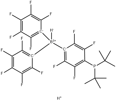 氢[4-二-叔丁基膦-2,3,5,6-四氟苯]氢双(2,3,4,5,6-五氟苯)硼酸盐, 952208-49-0, 结构式