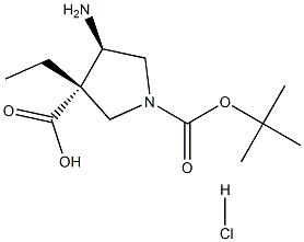 反式-1-BOC-4-氨基吡咯烷-3-甲酸乙酯盐酸盐, 955138-54-2, 结构式