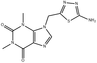 嘌呤-2,6-二酮,9-(5-氨基-[1,3,4]噻二唑-2-基甲基)-1,3-二甲基-3,9-二氢-, 958994-81-5, 结构式