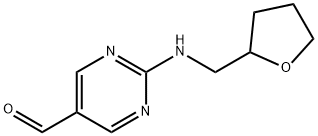 2-(((四氢呋喃-2-基)甲基)氨基)嘧啶-5-甲醛, 959239-06-6, 结构式