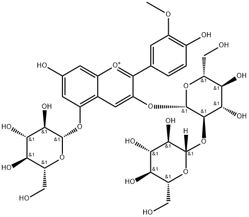 芍药色素-3-O-槐糖苷-5-O-Β-D-葡萄糖苷, 81360-22-7, 结构式