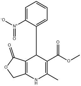 甲基 2-甲基-4-(2-硝基苯基)-5-氧亚基-1,4,5,7-四氢呋喃并[3,4-B]吡啶-3-甲酸基酯, 92089-09-3, 结构式