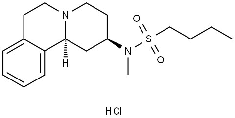 反式-N-(1,3,4,6,7,11B-六氢-2H-苯并[A]喹嗪-2-基)-N-甲基-1-丁烷磺酰胺单盐酸盐, 82059-49-2, 结构式