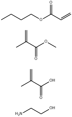 2-甲基-2-丙烯酸与2-丙烯酸丁酯和2-甲基-2-丙烯酸甲酯的聚合物的单乙醇胺盐, 83480-94-8, 结构式