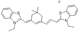 3-乙基-2-[3-[3-[(3-乙基-3H-苯并噻唑-2-亚基)甲基]-5,5-二甲基环己-2-烯-1-亚基]丙-1-烯基]苯并噻唑碘化物, 83846-69-9, 结构式