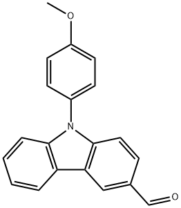 9H-(4-甲氧基苯基)-3-醛基咔唑, 84746-66-7, 结构式