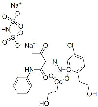 双[5-氯代-2-羟基-3-[[2-氧代-1-[(苯氨基)羰基]丙基]偶氮]苯磺酸基]]钴酸基二乙醇胺钠盐, 84777-24-2, 结构式