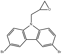 3,6-二溴-9-(环氧乙烷-2-基甲基)-9H-咔唑, 85446-05-5, 结构式