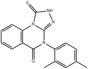 4-(2,4-二甲基苯基)-1-硫烷基-4H,5H-[1,2,4]三唑并[4,3-A]喹唑啉-5-酮, 85772-36-7, 结构式