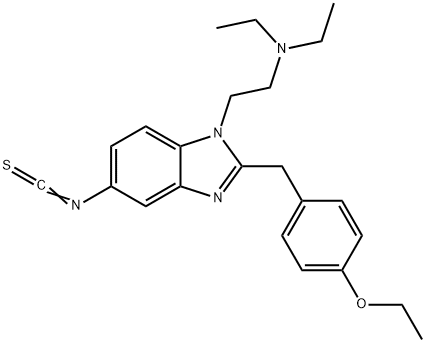 1-[2-(N,N-二乙氨基)乙基]-2-(4-乙氧苄基)苯并咪唑-5-异硫氰酸酯, 85951-65-1, 结构式