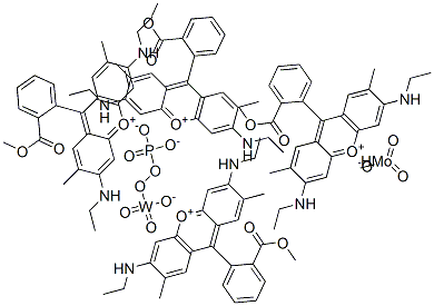 3,6-二(乙基氨基)-9-[2-(甲氧羰基)苯基]-2,7-二甲基-占吨翁钼钨磷酸盐, 85959-61-1, 结构式