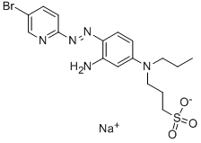 2-(5-溴-2-吡啶偶氮)-5-(N-丙基-3-磺丙胺基)苯胺 钠盐, 87035-60-7, 结构式