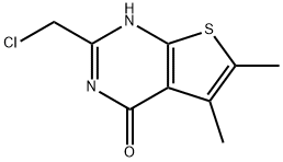 2-(氯甲基)-5,6-二甲基-3H,4H-噻吩并[2,3-D]嘧啶-4-酮, 89567-05-5, 结构式