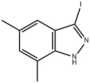 3-碘-5,7-二甲基 (1H)吲唑, 847906-31-4, 结构式