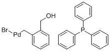 溴[(2-(羟基-ΚO)甲基)苯基甲基-ΚC](三苯基膦)钯(II), 849417-33-0, 结构式