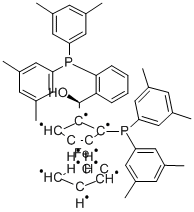 (S)-(-)-[(S)-2-二(3,5-二甲苯基)膦基二茂铁基][2-二(3,5-二甲苯基)膦基苯基]甲醇, 851308-45-7, 结构式