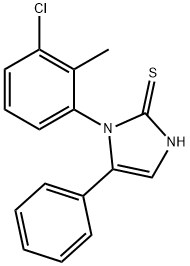 1-(3-氯-2-甲基苯基)-5-苯基-1H-咪唑-2-硫醇, 852217-72-2, 结构式