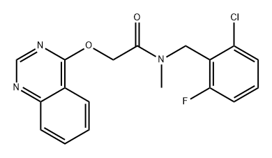 N-(2-氯-6-氟苄基)-N-甲基-2-(喹唑啉-4-基氧基)乙酰胺, 852934-91-9, 结构式
