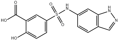 5-(N-(1H-吲唑-6-基)氨磺酰基)-2-羟基苯甲酸, 854358-00-2, 结构式