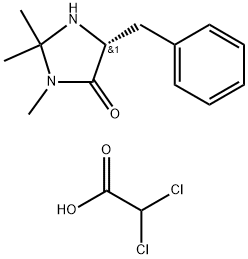 (5R)-2,2,3-三甲基-5-苄基-4-咪唑啉酮二氯乙酸, 857303-87-8, 结构式