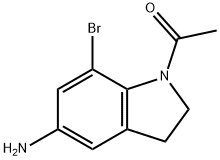 1-(5-胺基-7-溴吲哚啉-1-基)乙-1-酮, 858193-23-4, 结构式