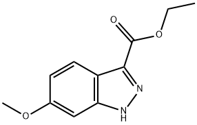 6-甲氧基-1H-吲唑-3-羧酸乙酯, 858671-77-9, 结构式