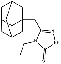 5-(1-金剛烷基甲基)-4-乙基-4H-1,2,4-三唑-3-硫醇, 861434-34-6, 結構式