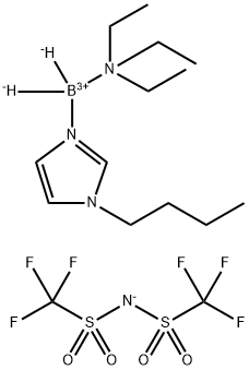 (1-丁基-1H-咪唑-3-鎓-3-基)(三甲基銨)二硼氫化雙(三氟甲基磺?；?酰胺, 863650-60-6, 結(jié)構(gòu)式