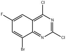 8-溴-2,4-二氯-6-氟喹唑啉, 864292-32-0, 结构式