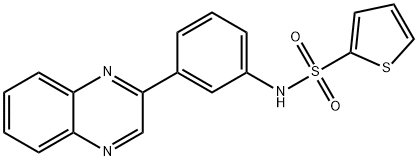 N-(3-(喹喔啉-2-基)苯基)噻吩-2-磺酰胺, 866131-48-8, 结构式