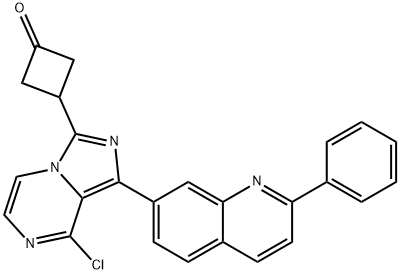 3-(8-氯-1-(2-苯基喹啉-7-基)咪唑并[1,5-A]吡嗪-3-基)环丁酮, 867165-62-6, 结构式