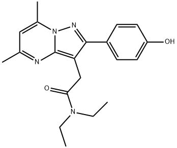 N,N-二乙基-2-[2-(4-羟基苯基)-5,7-二甲基吡唑并[1,5-A]嘧啶-3-基]乙酰胺, 868072-17-7, 结构式