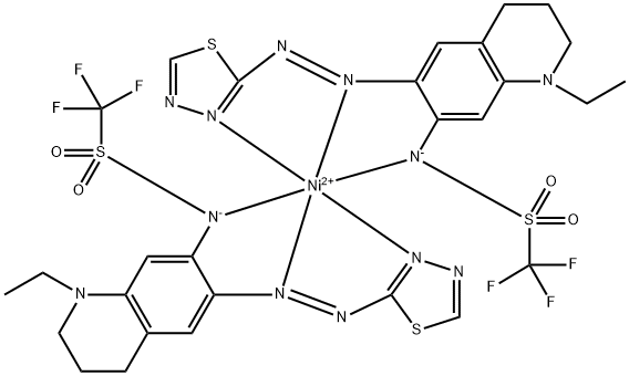 双[N-[1-乙基-1,2,3,4-四氢-6-[(1,3,4-噻二唑-2-基-N3)偶氮-N1]-7-喹啉基]-1,1,1-三氟甲磺酰胺根合-N]镍, 868747-30-2, 结构式
