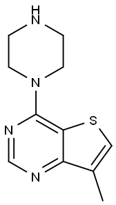 7-甲基-4-(哌嗪-1-基)噻吩并[3,2-D]嘧啶, 874781-16-5, 结构式