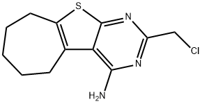 2-(氯甲基)-6,7,8,9-四氢-5H-环庚[4,5]噻吩并[2,3-D]嘧啶-4-胺, 877964-68-6, 结构式